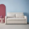 Abgerundetes 2-Sitzer Sofa mit Bouclé-Bezug