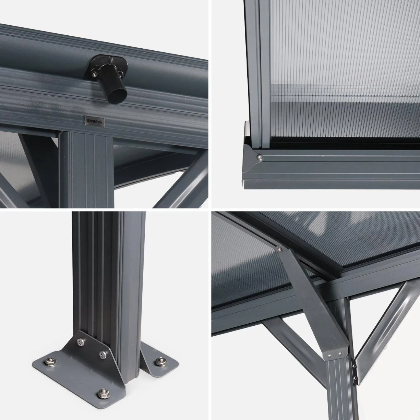 Aluminium- und Polycarbonat-Carport 15 m²