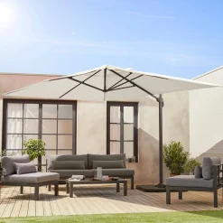 Ampel-Sonnenschirm rechteckig 3x4m + befüllbare Platten 50x50cm
