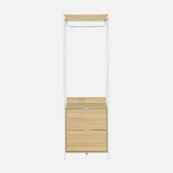 Ankleidemodul mit 1 Kleiderschrank, 2 Schubladen und 1 Regal