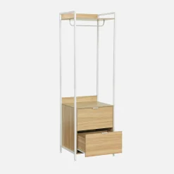 Ankleidemodul mit 1 Kleiderschrank, 2 Schubladen und 1 Regal