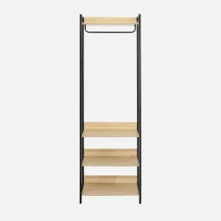 Ankleidemodul mit 1 Kleiderschrank und 3 Regalen
