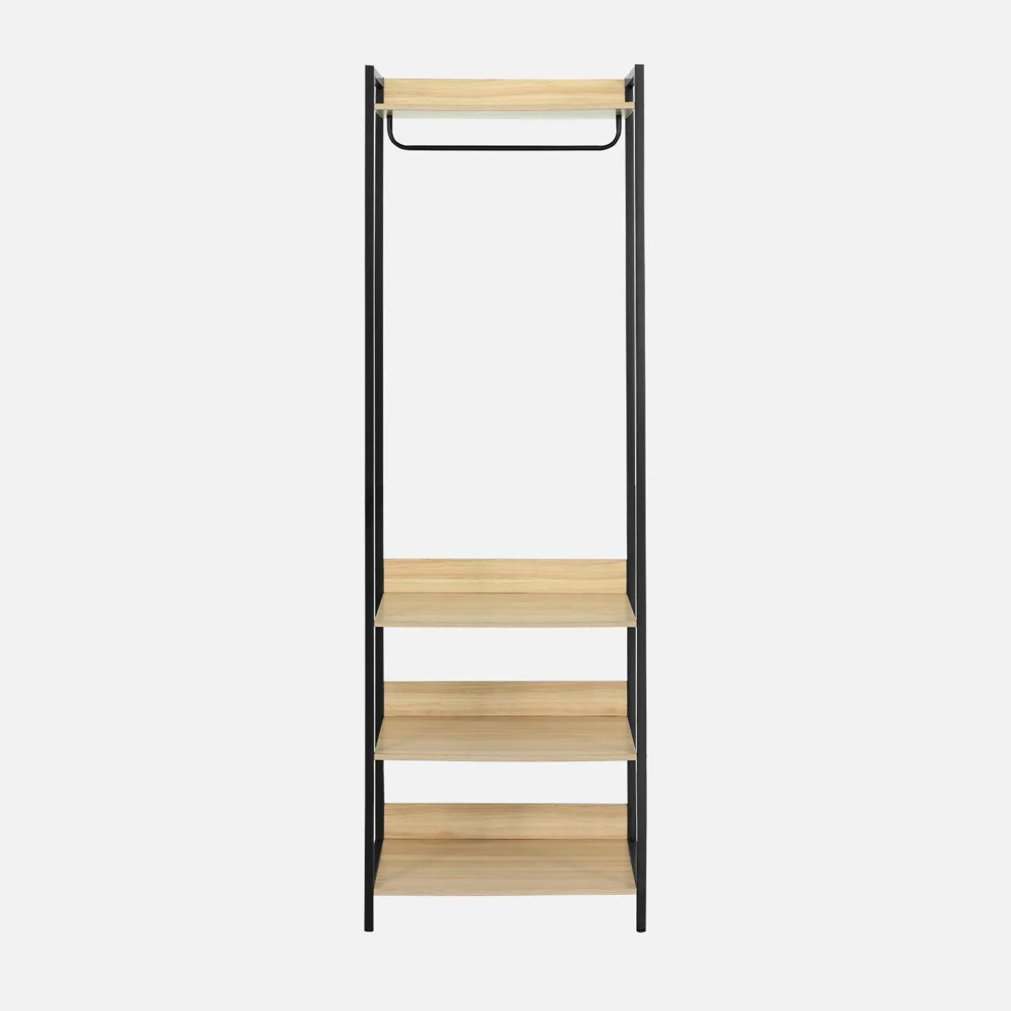 Ankleidemodul mit 1 Kleiderschrank und 3 Regalen