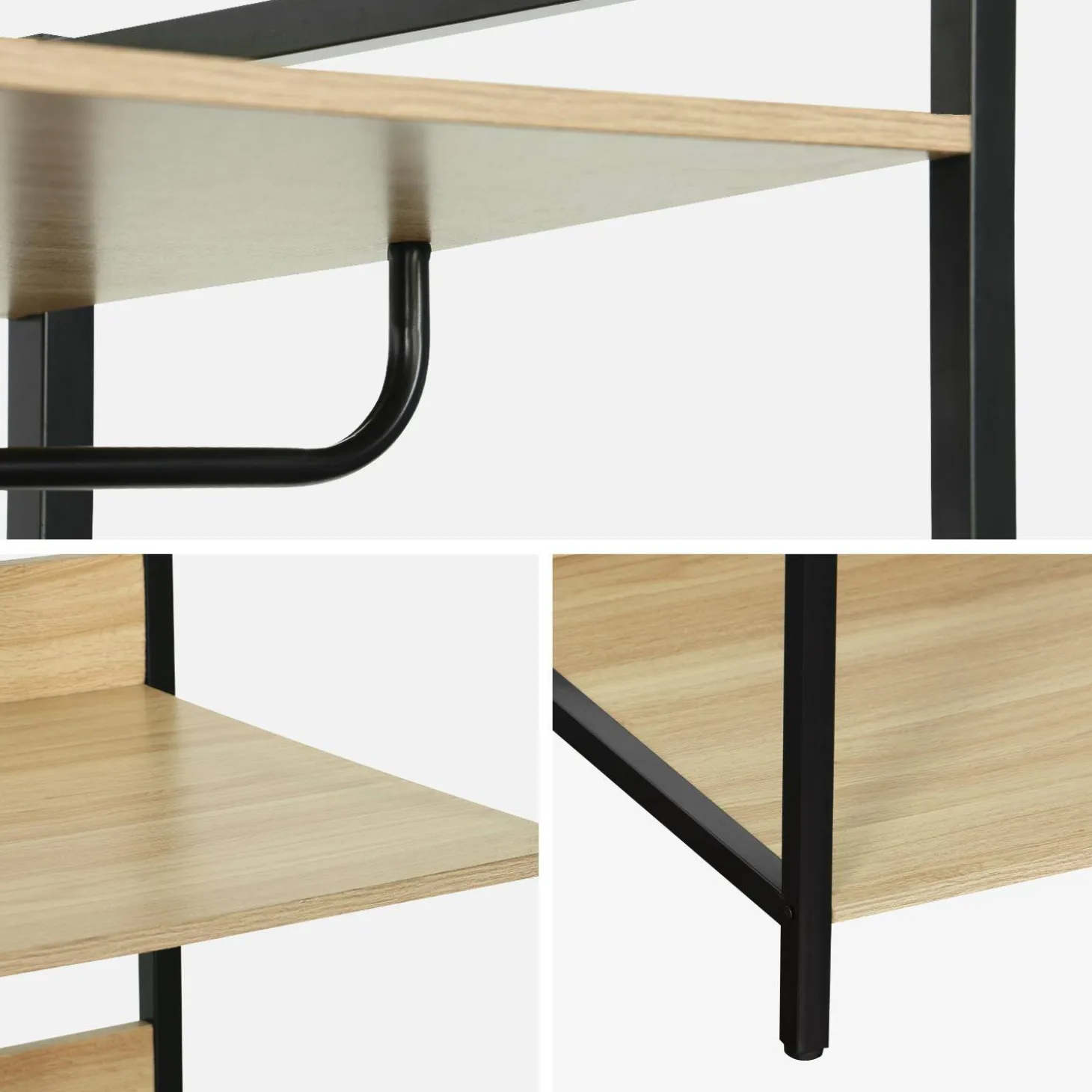 Ankleidemodul mit 1 Kleiderschrank und 3 Regalen