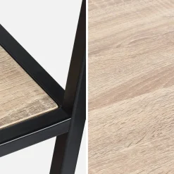 Asymmetrisches Regal aus Metall mit Holzdekor