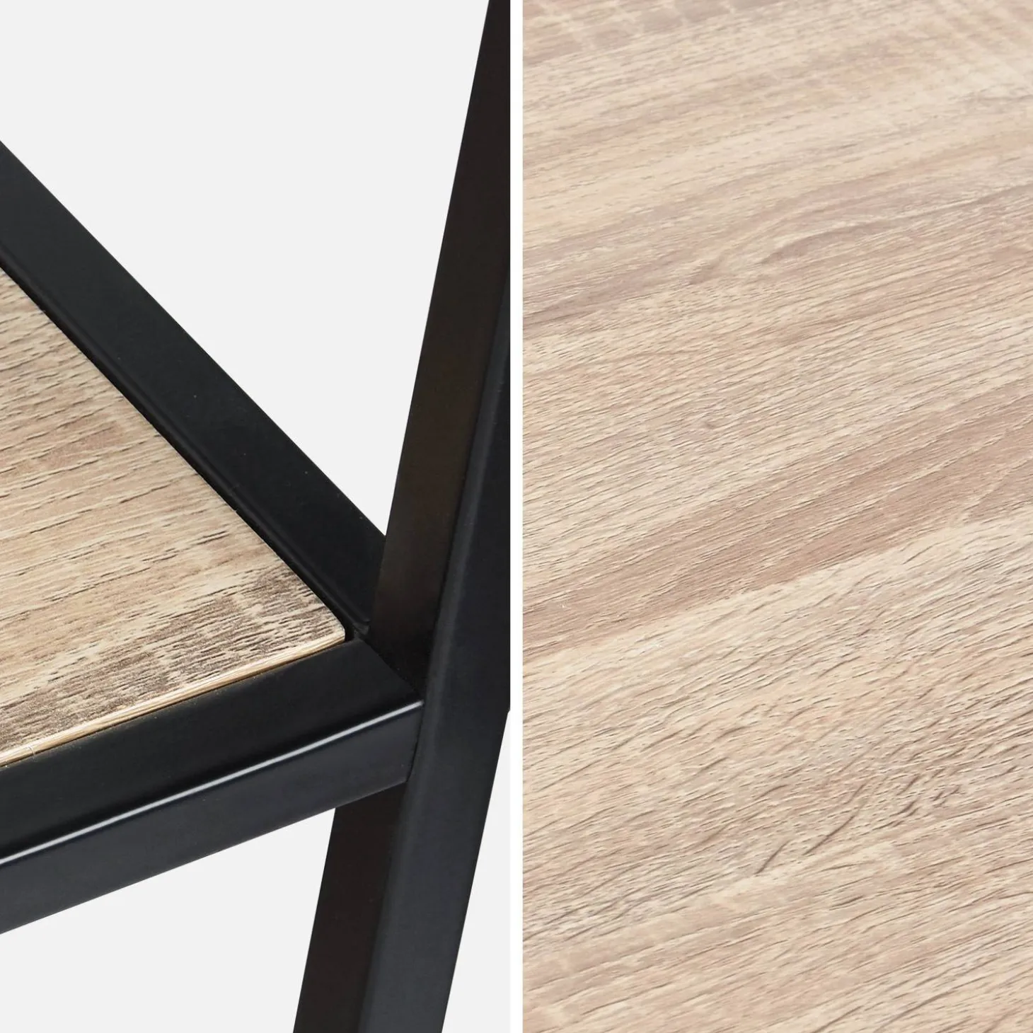 Asymmetrisches Regal aus Metall mit Holzdekor