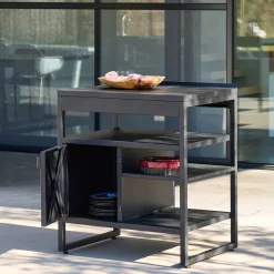Außenküche aus Stahl 1 Tür 3 Regale B 80 cm