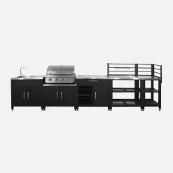 Außenküche 5 Elemente aus Stahl + Gasgrill 4 Brennern