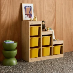 Aufbewahrungsmöbel für Kinder mit 6 Aufbewahrungsbehältern