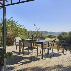 Ausziehbarer Gartentisch aus Aluminium, 8 Personen