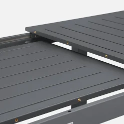 Ausziehbarer Gartentisch aus Aluminium, 8 Plätze