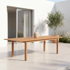 Ausziehbarer Gartentisch aus Eukalyptusholz 180/240cm für 6-8 Personen