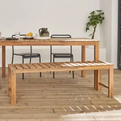 Bank 2-3 Sitzer Akazie, helles Holz, 140cm