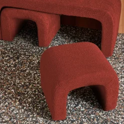 Bank und Satzhocker Bouclé