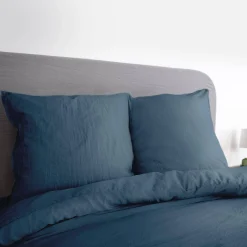 Bettwäche-Set nachtblau aus vorgewaschener Mikrofaser für ein Doppelbett