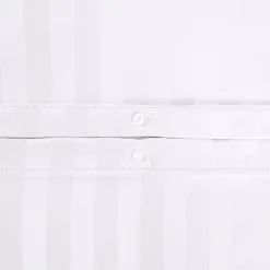 Bettwäsche-Set aus Polyester mit Satin-Effekt, feine Streifen, 2 Plätze, weiß