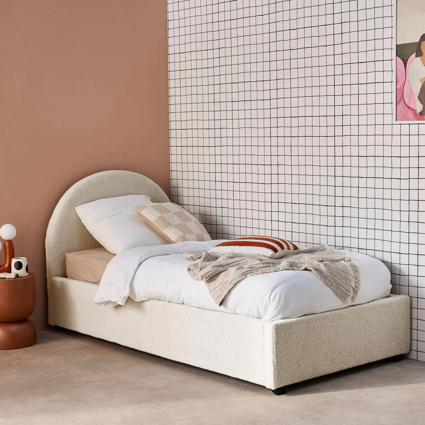 Boxbett mit Lattenrost und Kopfteil, 90 x 190cm