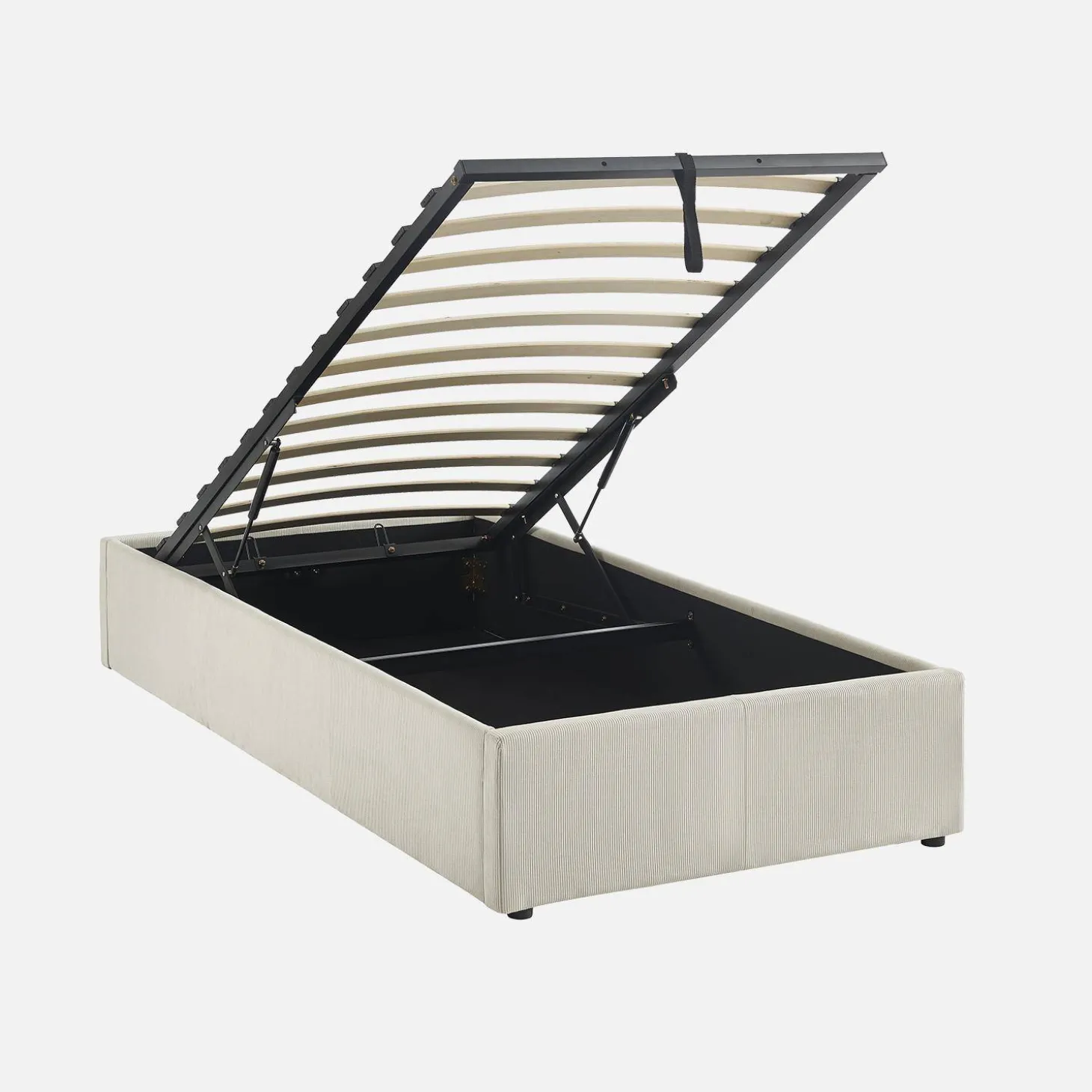 Boxbett mit Lattenrost und Kopfteil 90 x 190cm fein gerippter Cord
