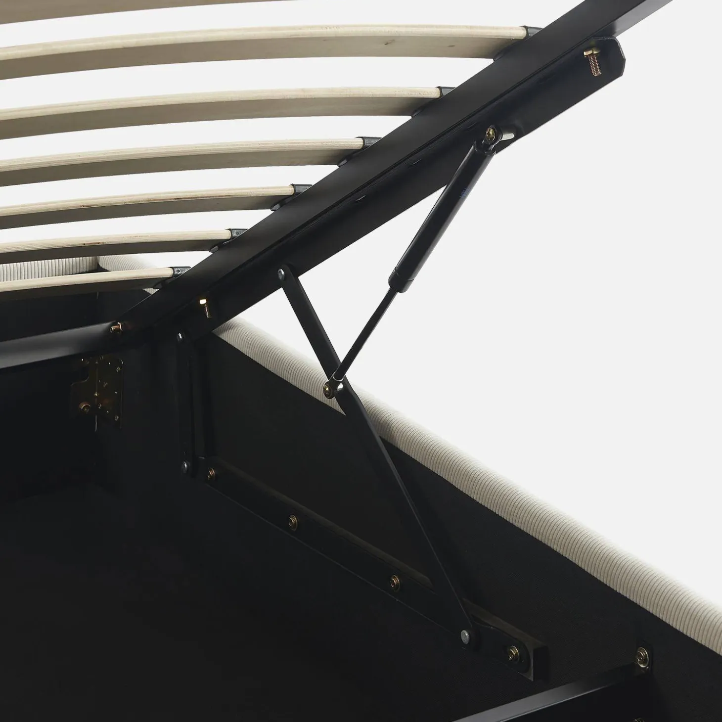 Boxbett mit Lattenrost und Kopfteil 90 x 190cm fein gerippter Cord