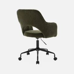 Bürostuhl mit Rollen und Bouclé-Bezug