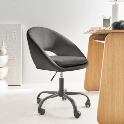 Bürostuhl mit Rollen und Samtbezug