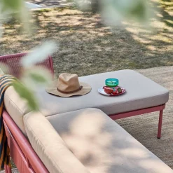 Eck-Gartenlounge aus Stahl mit Seilbespannung für 4 Personen