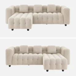 Ecksofa, wendbar, mit strukturiertem Bouclé-Bezug