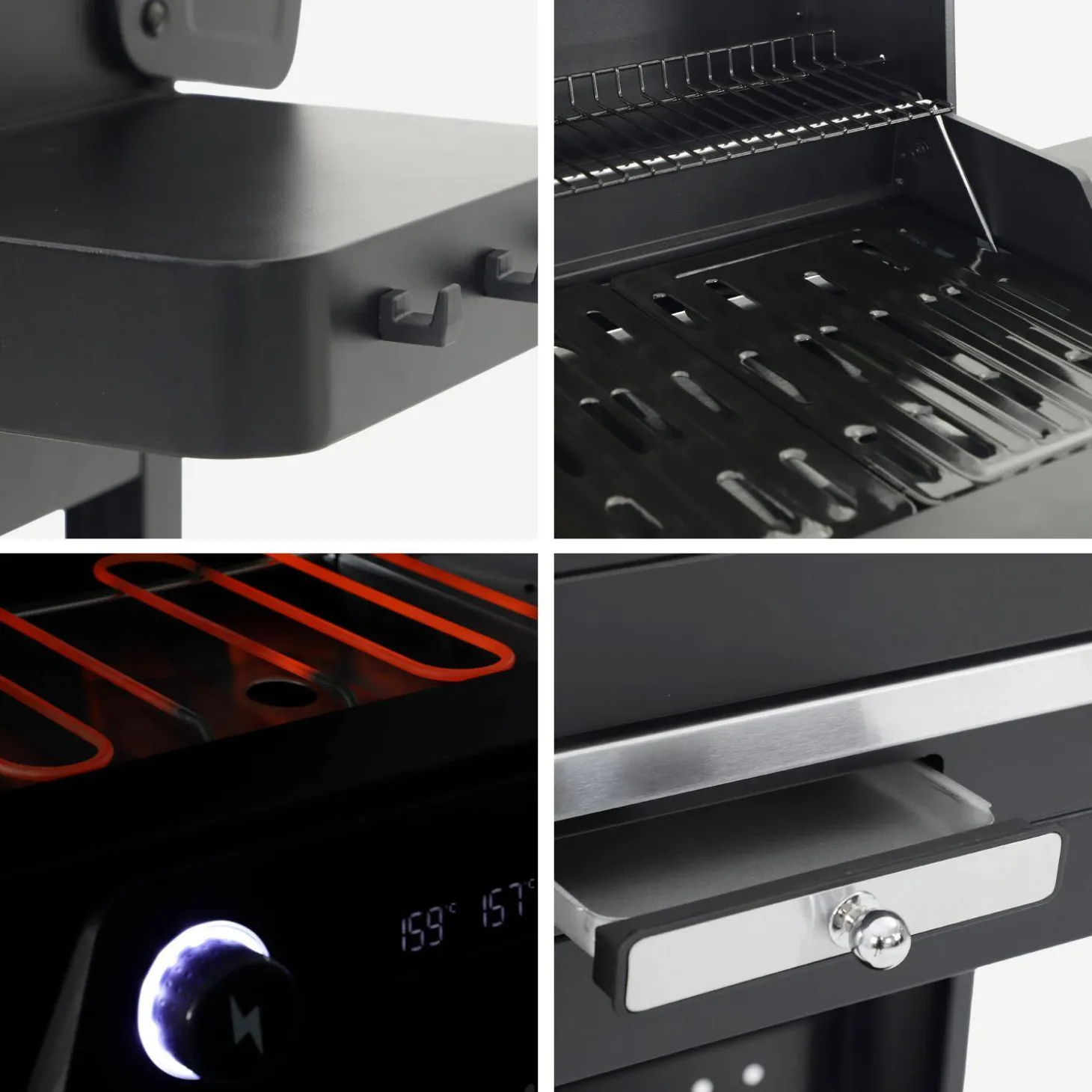 Elektrischer Grill aus emailliertem Stahl, 2 Brenner, 2300 W