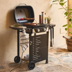 Elektrischer Grill mit 2 Brennern, emaillierter Stahl 2300 W