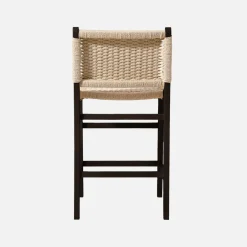 2er-Set Barhocker aus Heveaholz mit Seilbespannung
