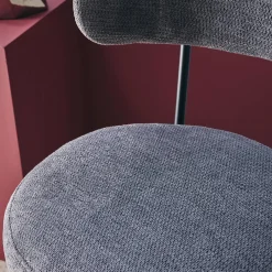 2er-Set Barhocker mit drehbarem Sitz aus Metall mit Stoffbezug