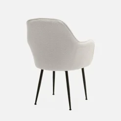 2er Set Bouclé Sessel mit Metallbeinen
