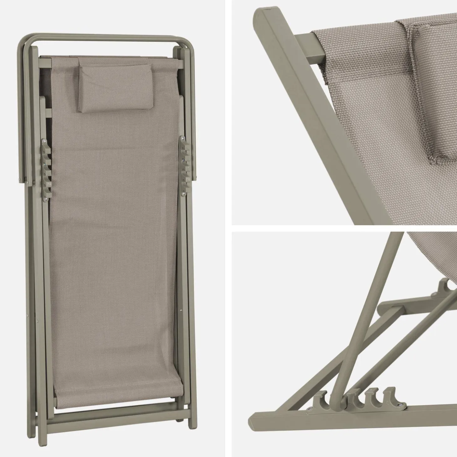 2er-Set Gartenliegen mit Kissen