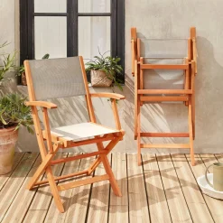 2er-Set Gartensessel aus Holz, Klappbar