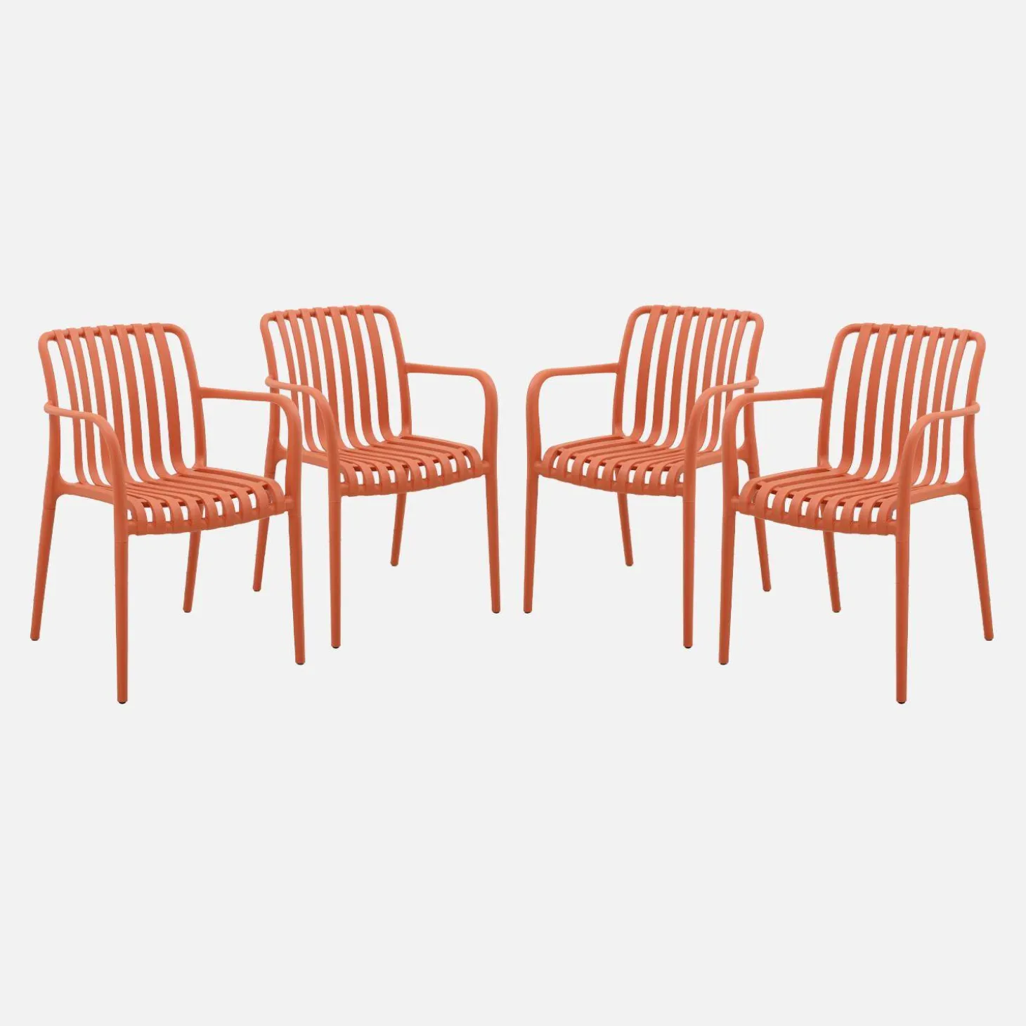 4er Set Gartensessel aus Kunststoff