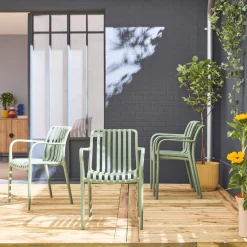 4er Set Gartensessel aus Kunststoff
