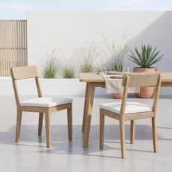 2er-Set Gartenstühle aus Akazienholz und Seil