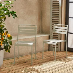 2er-Set Gartenstühle aus Stahl