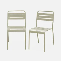 2er-Set Gartenstühle aus Stahl