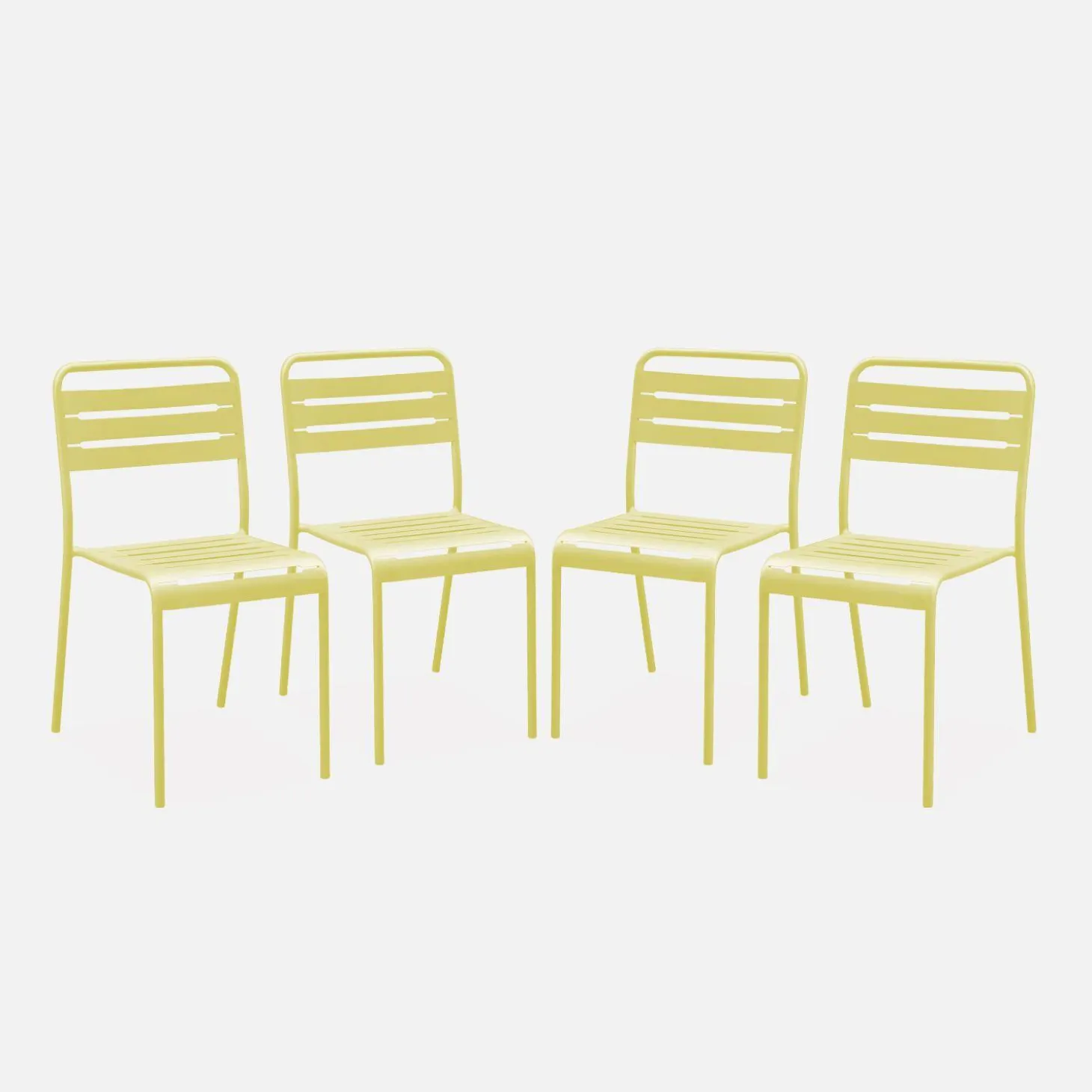 4er-Set Gartenstühle aus Stahl
