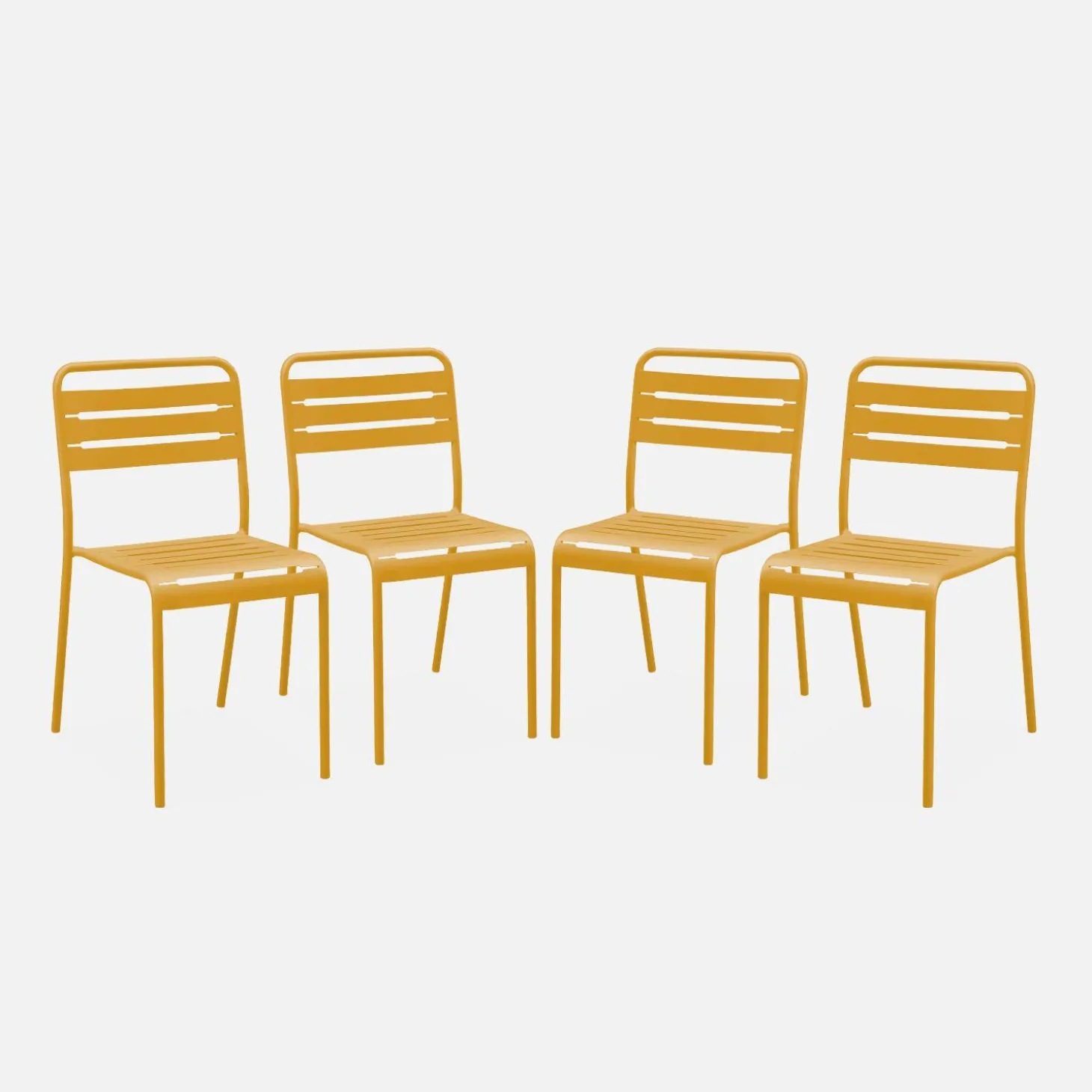 4er-Set Gartenstühle aus Stahl