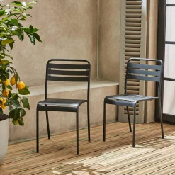 2er-Set Gartenstühle aus Stahl
