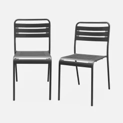 2er-Set Gartenstühle aus Stahl