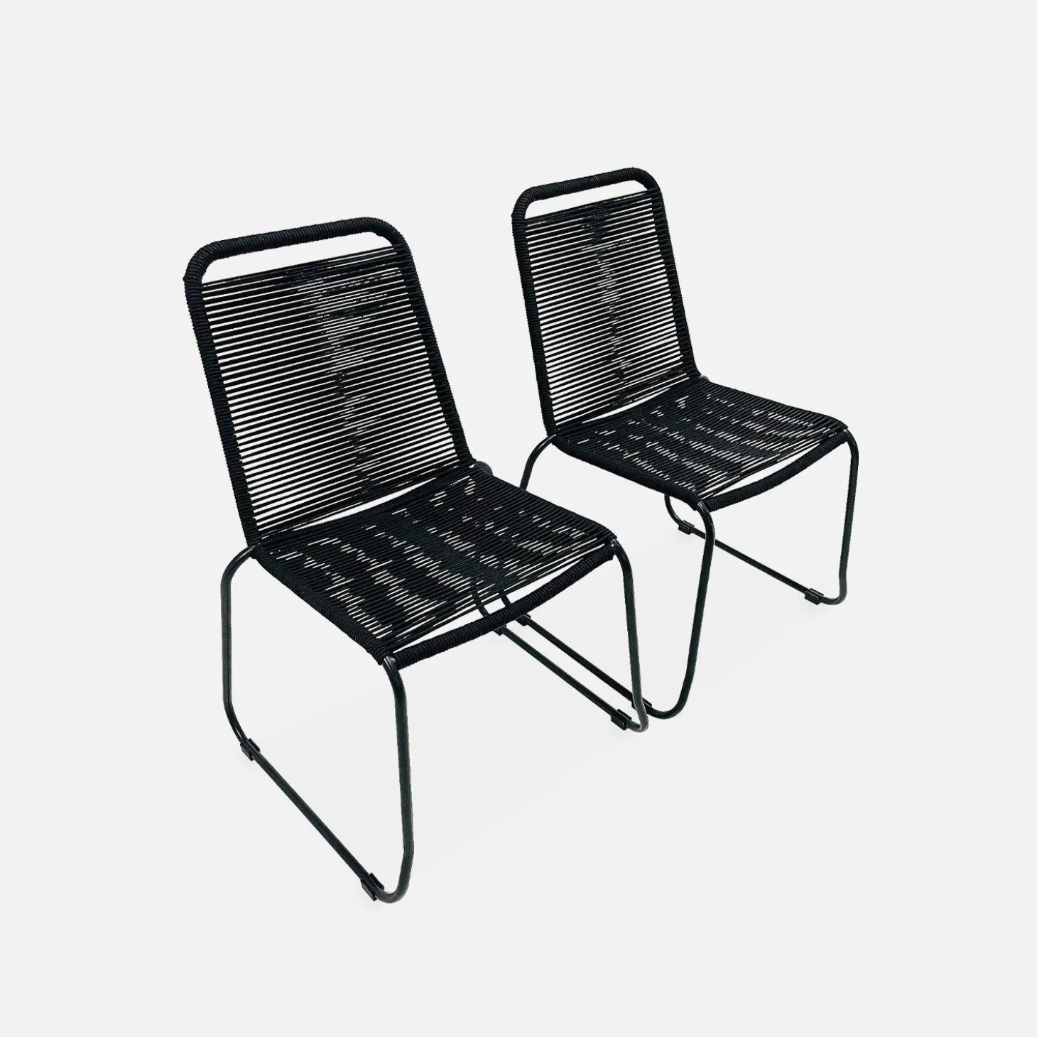 2er Set Gartenstühle mit Seilbespannung