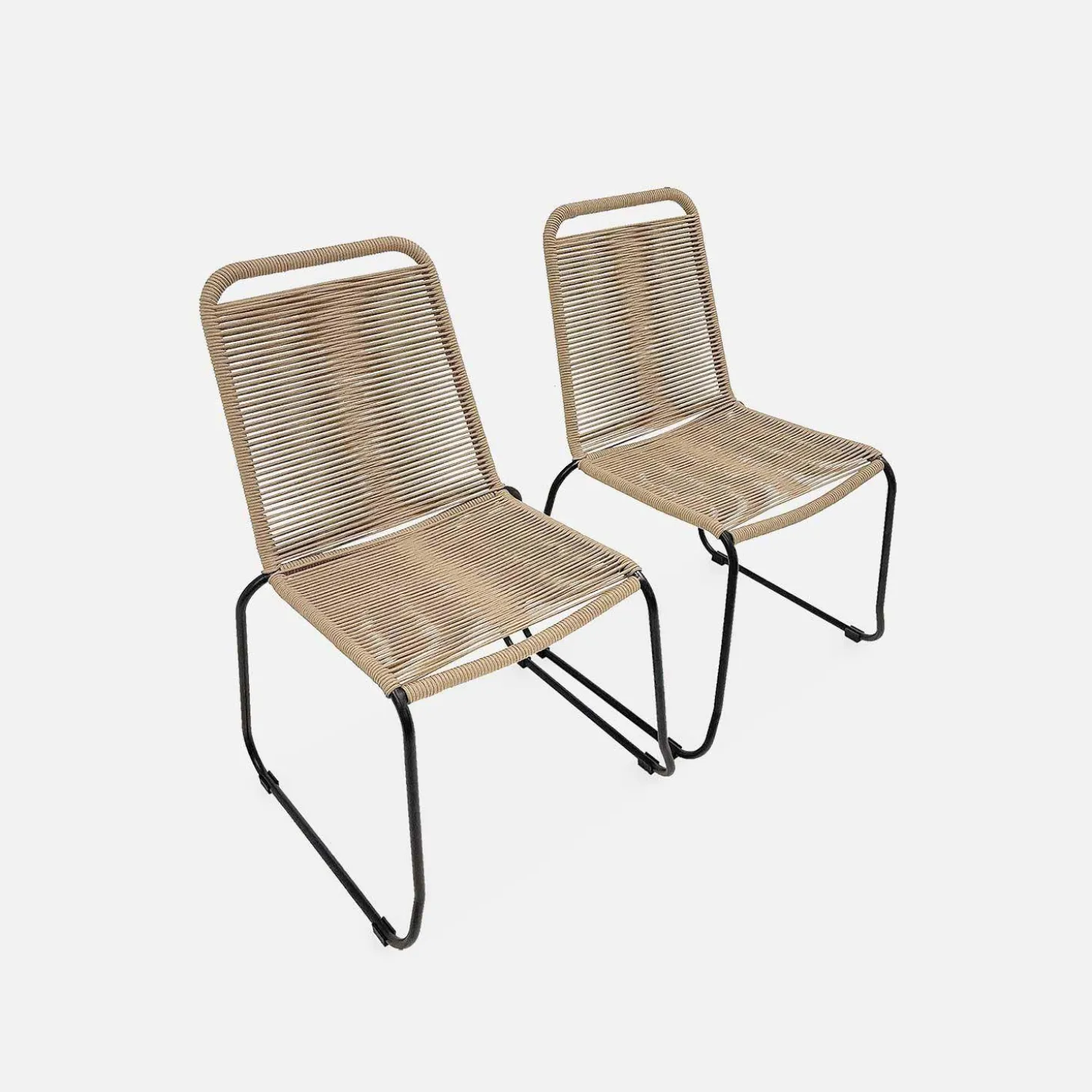 2er Set Gartenstühle mit Seilbespannung