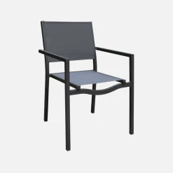 4er-Set Gartenstuhl stapelbar Aluminium und Textilene