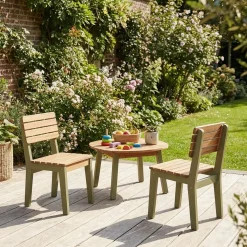 2er Set Holzstühle für Kinder, drinnen / draußen