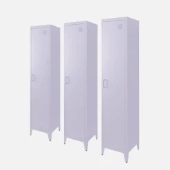 3er-Set industrielle Kleiderschränke aus Stahl mit 4 Ablageflächen
