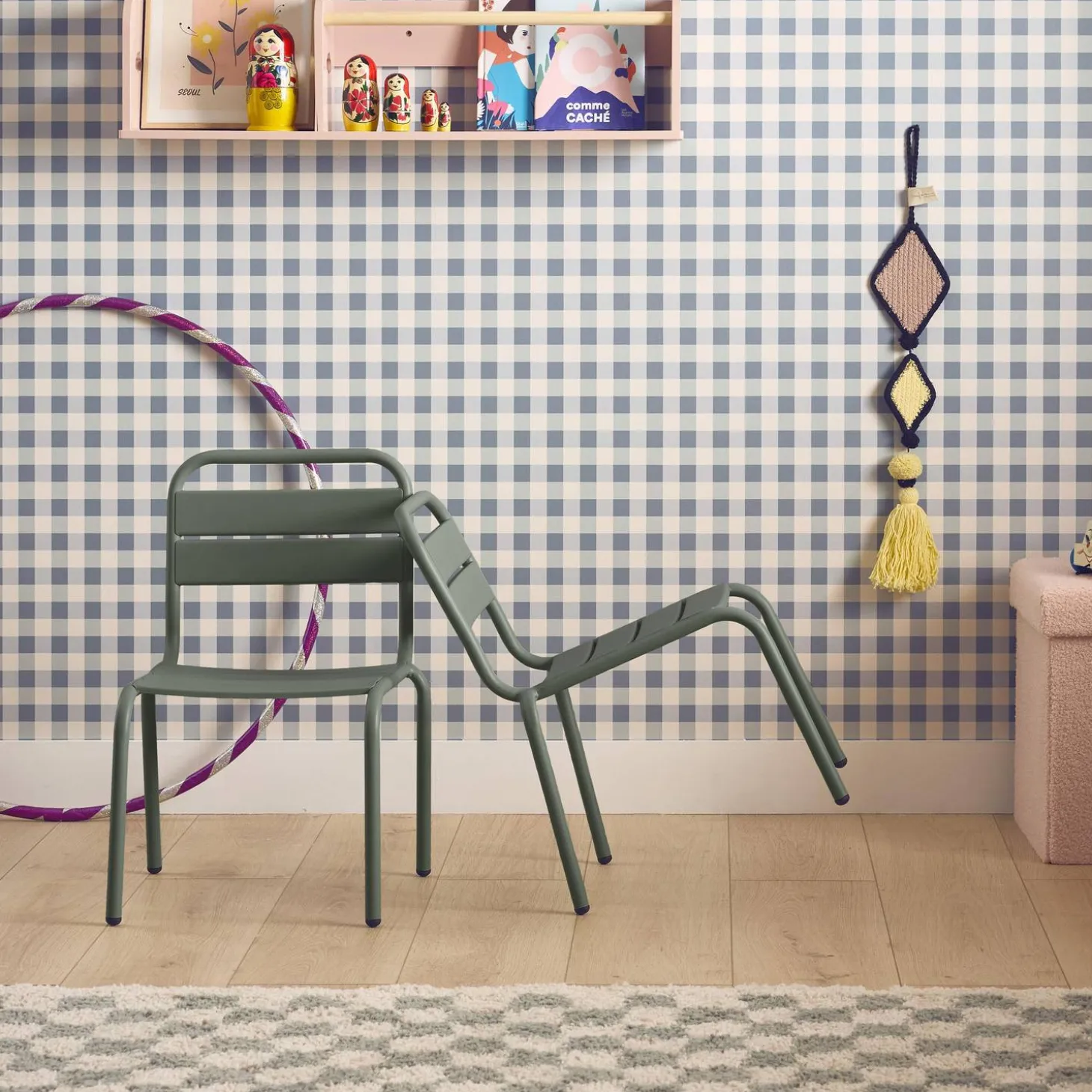2er-Set Kinderstühle aus Metall