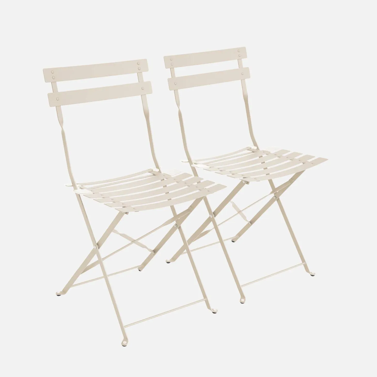 2er-Set klappbare Gartenstühle aus Stahl